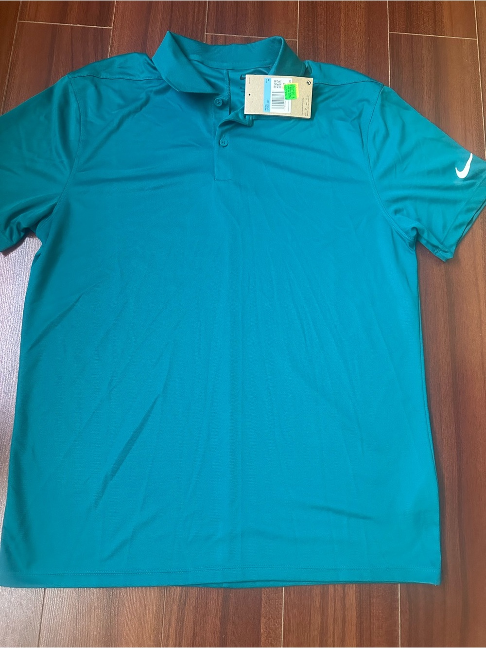 Nike Men’s Teal Short-Sleeve Polo with Sleeve Swoosh